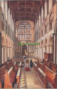 Kent Postcard - Rochester Church, Nave West, Artist Charles E Flower Ref.DC2