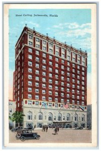 c1920 Hotel Carling Restaurant Building Crowd Entrance Jacksonville FL Postcard 