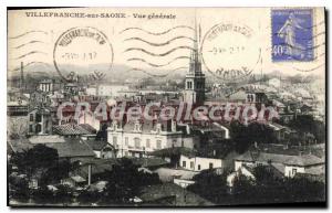 Postcard Old Villefranchee Sur Saone Vue Generale