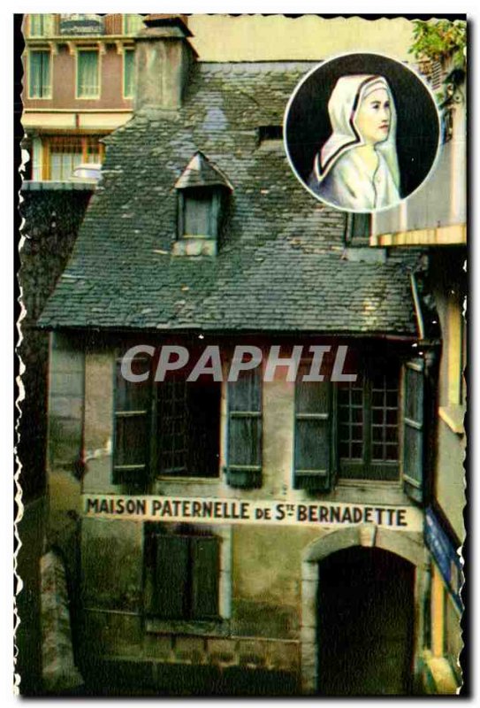Old Postcard From Paternal House St. Bernadette Lourdes