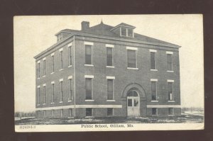 gilliam missouri public school building malta bend mo. 1911 vintage postcard b&w