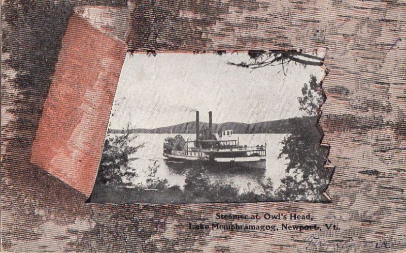 Postcard Ship Steamer Owl's Head Lake Memphramagog Newport VT