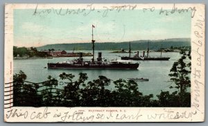 Postcard Esquimalt BC 1905 Esquimalt Harbor Steamships CDS Duplex Machine Cancel