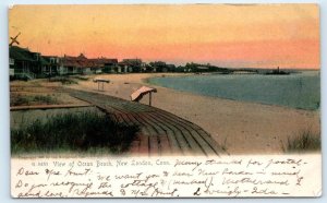 NEW LONDON, CT Connecticut ~ View of OCEAN BEACH 1905  Rotograph Postcard