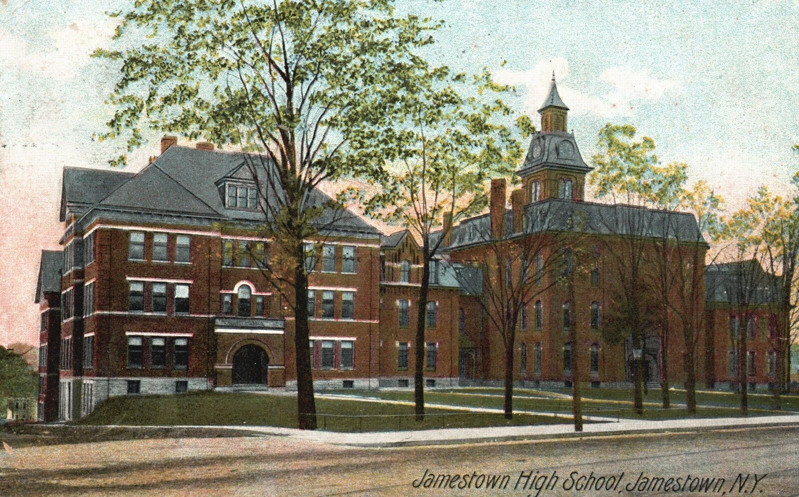 Vintage Postcard 1907 Jamestown High School Jamestown New York