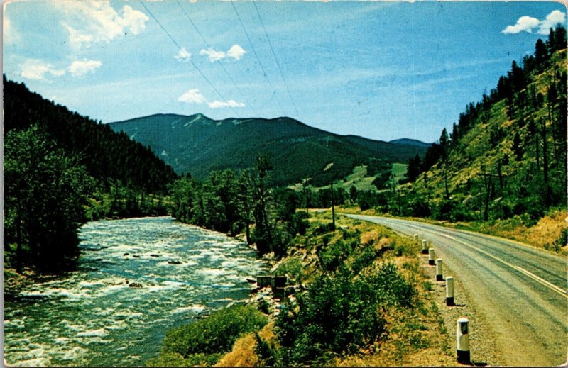 West Gallatin River US 191 Bozeman to Yellowstone Park Montana Postcard