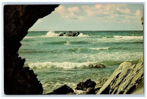 1970 Picturesque Coastline Surf Cabot Trail Nova Scotia Canada Postcard