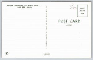 Cape Cod MA~Nobska Lighthouse Near Woods Hole~Vintage Postcard