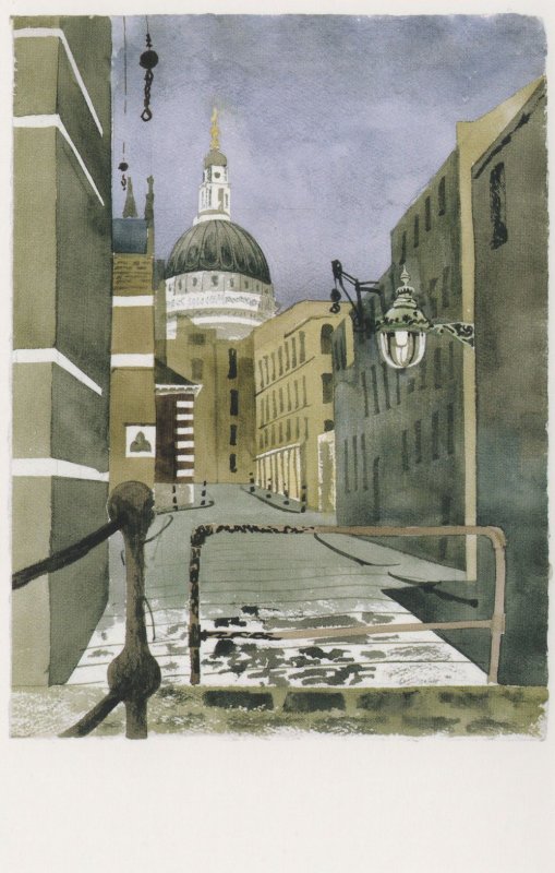 Demolished Smiths Wharf Warehouse St Pauls London Painting Postcard