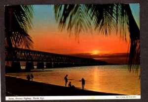 FL Sunset View Overseas Highway Hwy Key West Bahia Honda Florida Postcard Keys