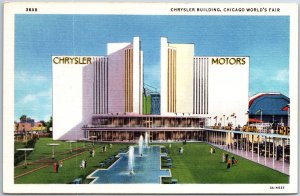 VINTAGE POSTCARD THE CHRYSLER MOTORS BUILDING AT CHICAGO WORLD'S FAIR 1933