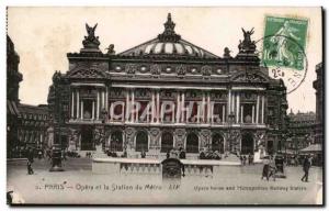 Paris - 9 - The Opera - Metro Station Old Postcard