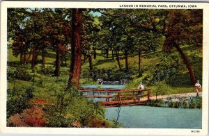 Postcard BRIDGE SCENE Ottumwa Iowa IA AM6066