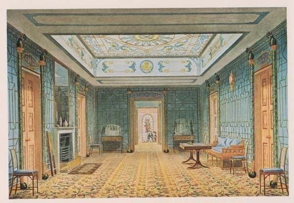 Brighton Sussex Pavillion The South Gallery Art Artist Painting Drawing Postcard