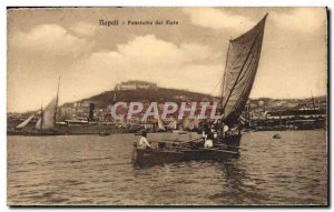 Postcard Old Napoli Panorama Del Mare Boat