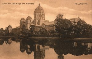 Australia Exhibition Buildings and Gardens Melbourne Vintage Postcard 08.93