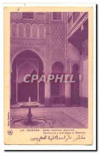 Morocco Meknes CPA Rich interior Moroccan