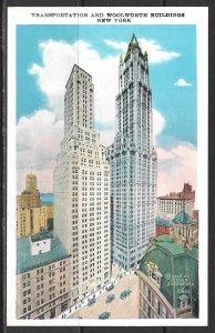 New York, New York - Transportation & Woolworth Buildings - [NY-394]