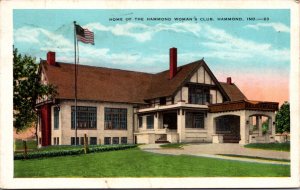 Postcard Home of the Hammond Woman's Club in Hammond, Indiana