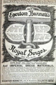 1870s Egerton Burnett's Royal Serges Anchor Engraved Victorian Print Ad PA1