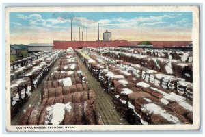 1921 Cotton Compress Cotton Bales Scene Ardmore Oklahoma OK Posted Postcard