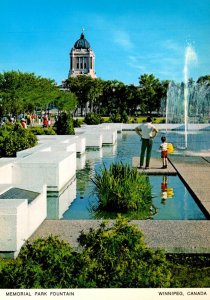 Canada Winnipeg Memorial Park Fountain