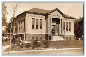 c1910's Public Library Building View Clarinda Iowa IA RPPC Photo Postcard