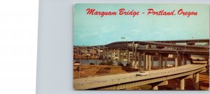 Marquam Bridge Willamette River PORTLAND Oregon Vintage Postcard 0891