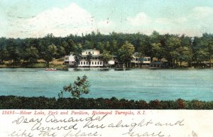 Vintage Postcard 1906 Silverlake Park & Pavilion Richmond Turnpike New York NY