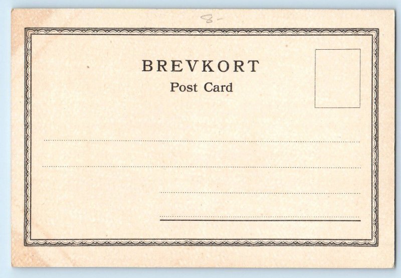 Denmark Postcard Dominus Mihi Adjutor Flag King Frederik VIII c1905 Antique