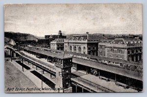 J87/ Wheeling West Virginia Postcard c1910 B&O Railroad Depot  1027
