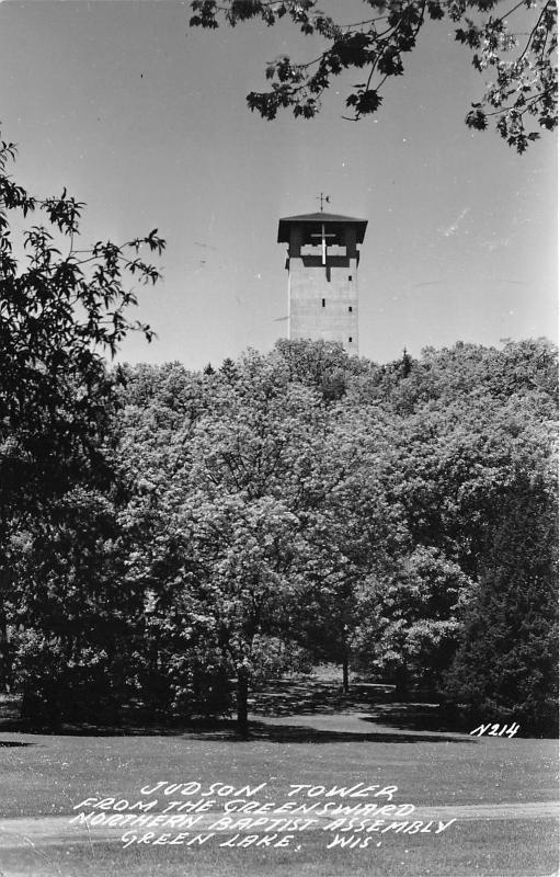 Green Lake Wisconsin~Judson Tower (Greensward Northern Baptist Assembly)~RPPC