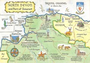 BR90358 north devon map cartes geographiques and part of somerset  uk