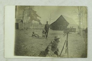 C.1910 RPPC, Surveyor Working W/ Transit, Vintage Postcard P96