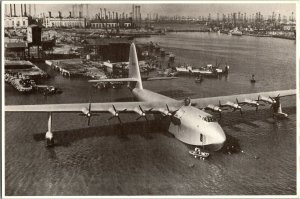 Howard Hughes Spruce Goose at Anchor, Terminal Island Long Beach CA Postcard I67