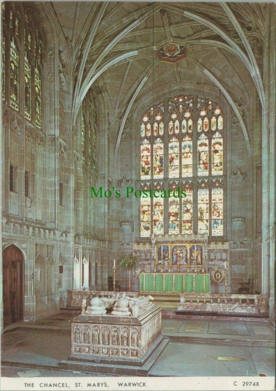 Warwickshire Postcard - The Chancel, St Mary's, Warwick    RR11272