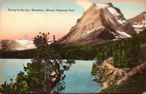 Montana Glacier National Park Going-To-The-Sun Mountain Handcolored Albertype