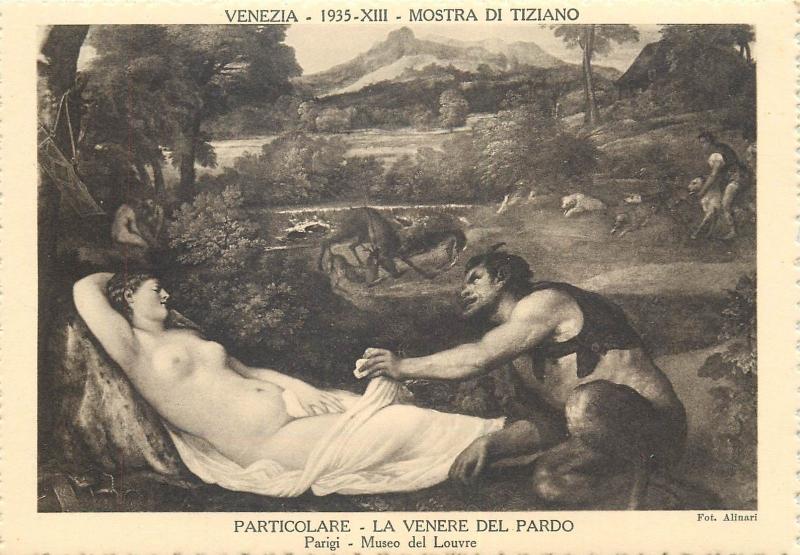 Venezia 1935 Mostra di Tiziano - La Venere del Pardo particolare