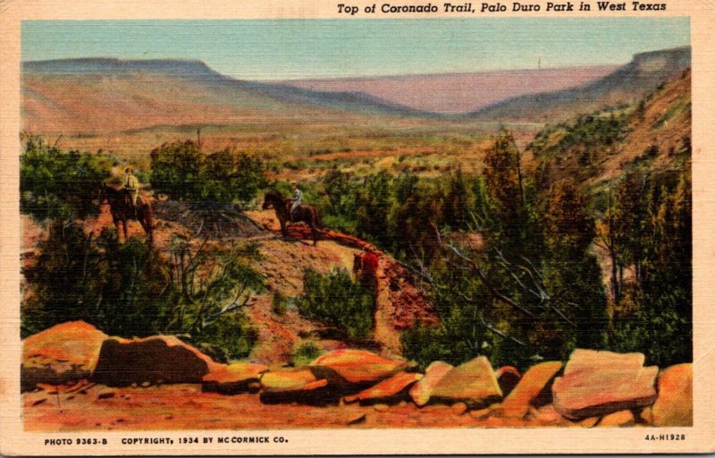 Texas Palo Duro Park Top Of Coronado Trail 1936Curteich