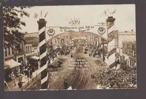 Princeton WISCONSIN RPPC 1909 GERMAN DAY Main Street nr Montello Ripon WI KB