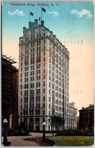 1915 Telephone Building Buffalo New York NY Grounds & Building Posted Postcard