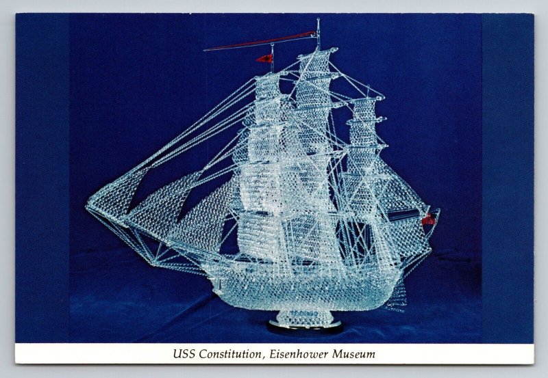 USS Constitution Eisenhower Museum Abilene Kansas Vintage Unposted Postcard