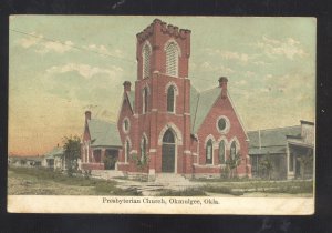 OKMULGEE OKLAHOMA PRESBYTERIAN CHURCH VINTAGE POSTCARD 1909