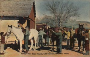 Amarillo Texas TX Boys Dude Ranch Horseback Riding Linen Vintage Postcard