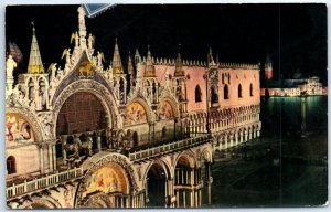 Postcard - Nocturne, St. Georginsel, Ducal Palace, St. Marcus Basilica - Italy