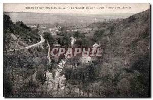 Old Postcard Chambon sur voueize (Creuse) the valley of the voueize Lépaud road