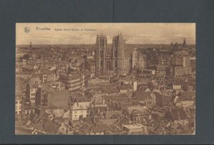 Post Card Ca 1928 Brussels Belgium Panorama Of St Gudule