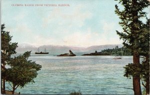 Olympic Range WA from Victoria BC Salish Sea Unused Macfarlane Postcard G15