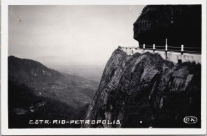 Brazil Estr Rio Petropolis Vintage RPPC C124