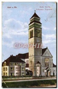 Old Postcard Kehl Rh Kath Kirche Johannes Nepomuk